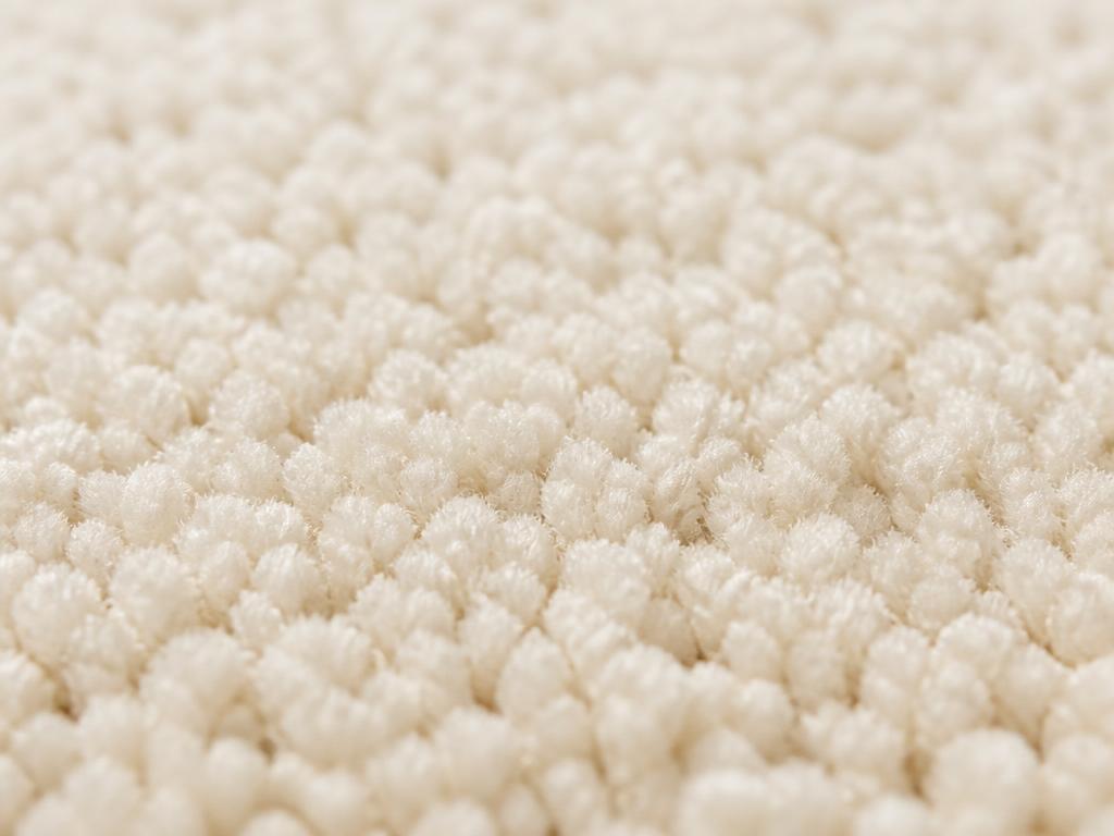 Sample after close-up of clean cream carpet